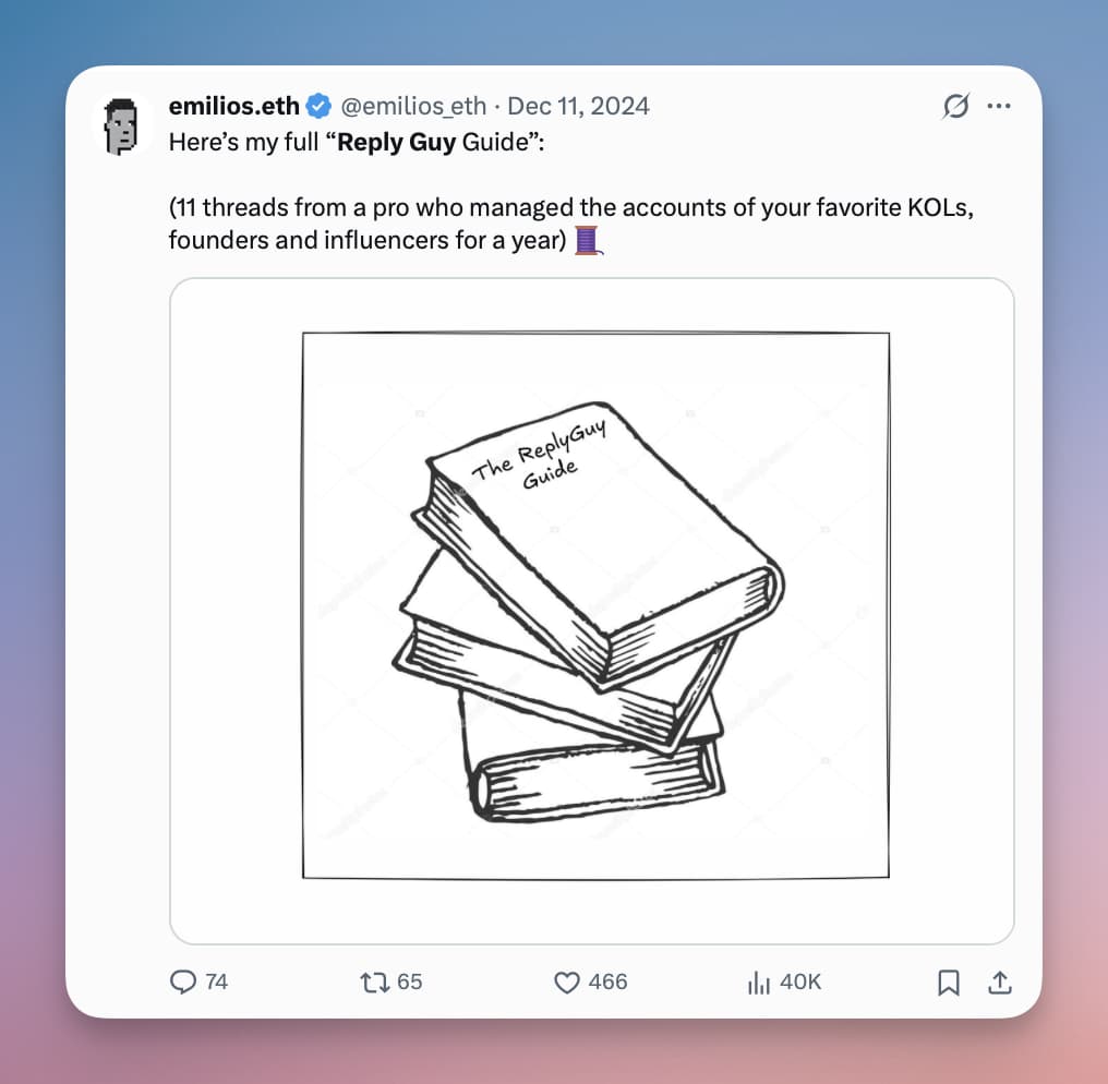 Reply guy example on X